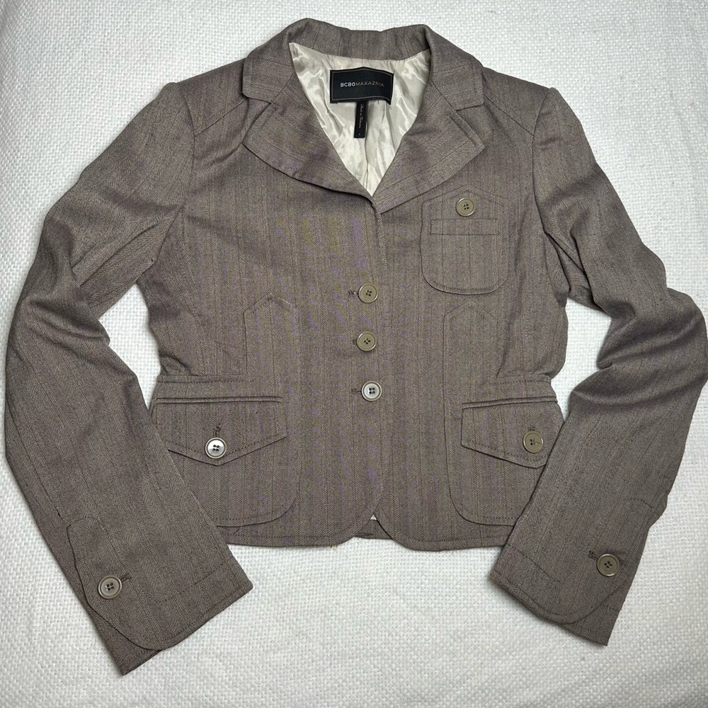 BCBGMaxAzria Women's Taupe Blazer Sz S